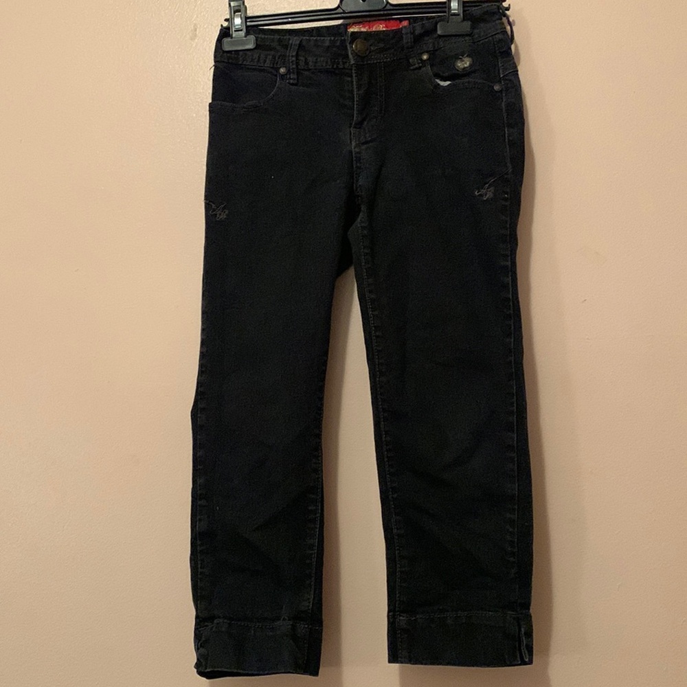 Apple bottoms dark three quarter jeans size US 6